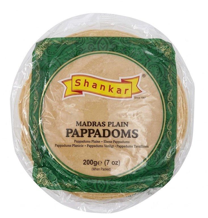 SHANKAR MADRAS PLAIN POPPADOMS 7" 200G